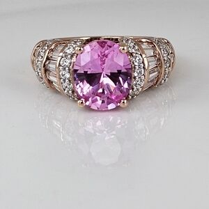 Authentic Victoria Wieck Pink Topaz Ring With Absolute Gemstones 18k/925 Sz 7!